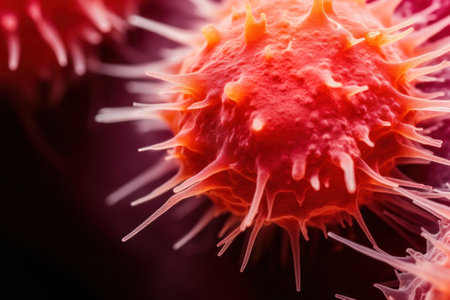 a close up of a red ballの素材