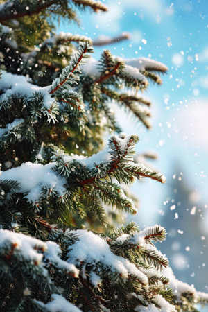 a snow on a treeの素材
