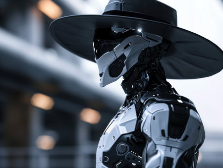 a robot with a hatの素材