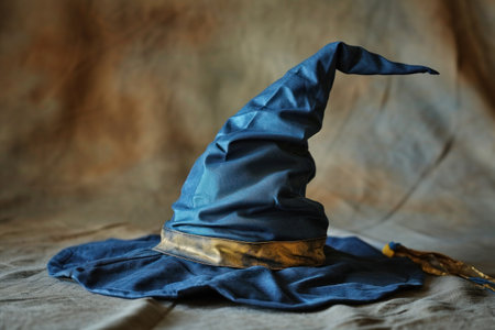 a blue and gold hatの素材