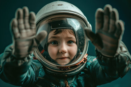 a child in a space suitの素材