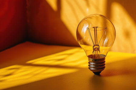a light bulb on a tableの素材