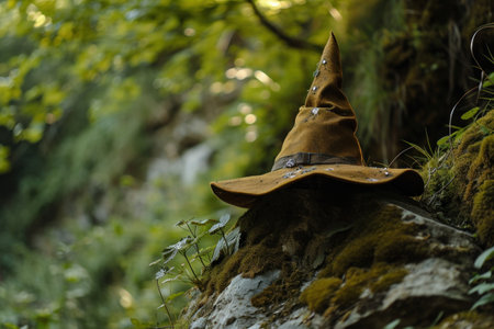 a hat on a rockの素材