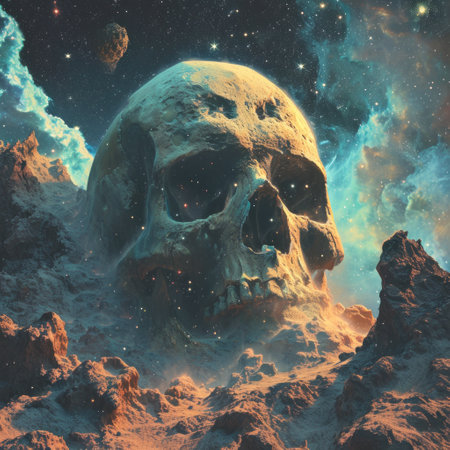 a skull in the desertの素材