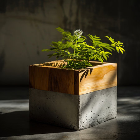 a plant in a concrete potの素材