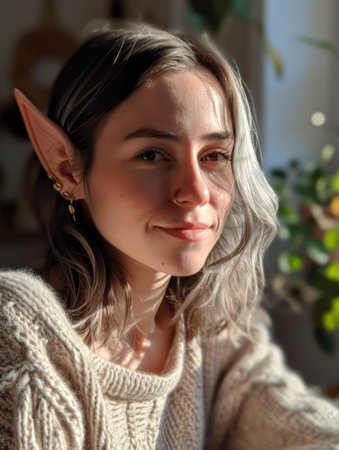 a woman with elf earsの素材