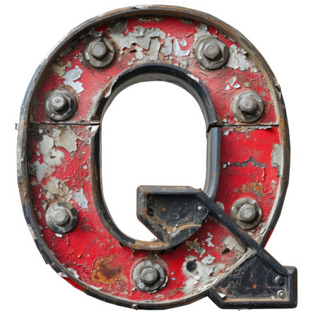 a red and black metal letterの素材