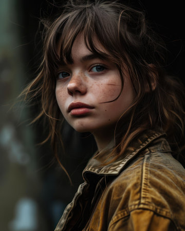 a close up of a girlの素材