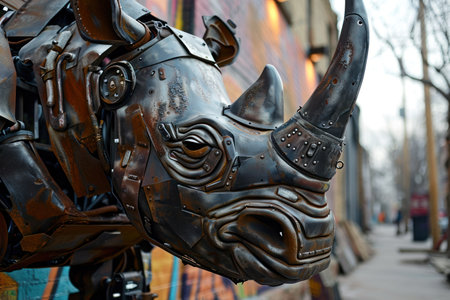 a metal rhinoceros headの素材