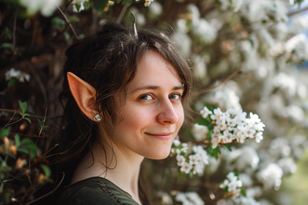 a woman with elf earsの素材