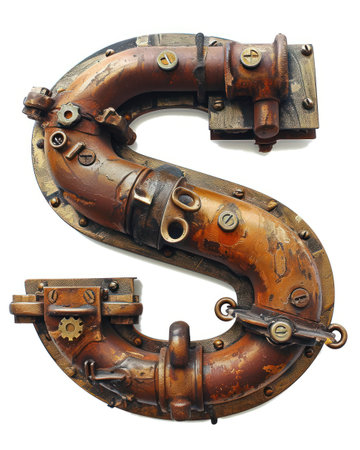 a letter made from metal pipesの素材