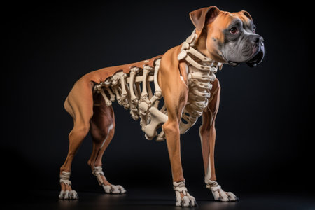 a dog wearing a skeletonの素材