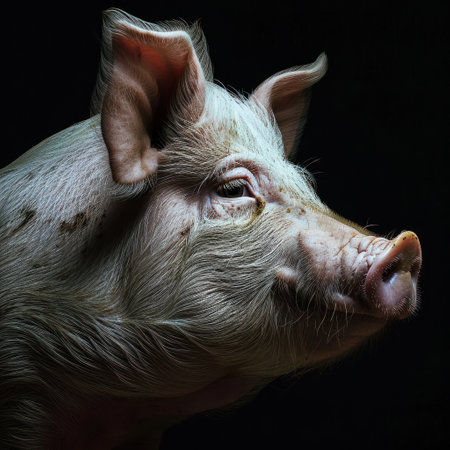 a close up of a pigの素材