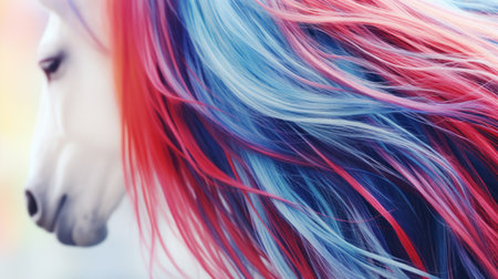 Colorful Fantasy Horse with Vibrant Maneの素材