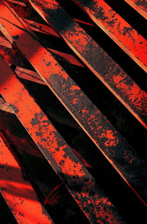 Abstract Rusty Metal Texture in Redの素材