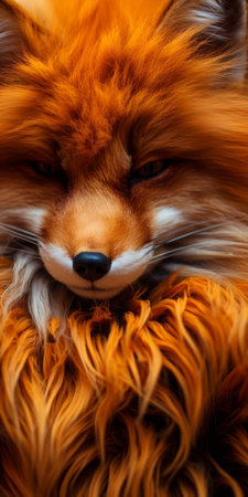 Close-up of a Red Fox with Intense Gazeの素材
