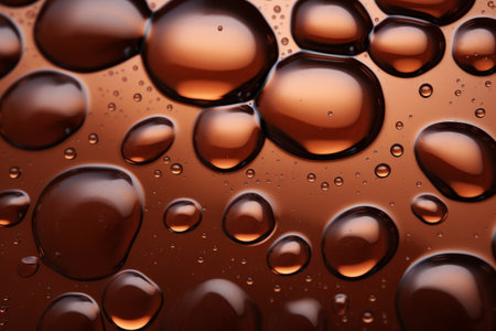 Close-up of water droplets on a surface creating an abstract patternの素材