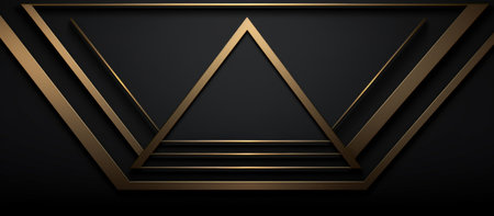 Abstract geometric luxury black and gold backgroundの素材