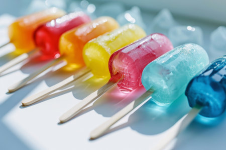 Colorful Popsicles on Iceの素材