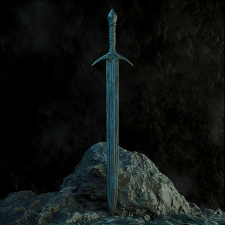 Ancient sword embedded in stoneの素材