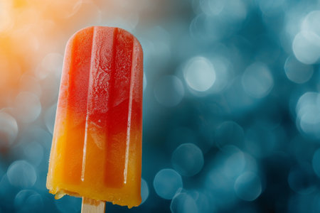Colorful ice pop on a blurred backgroundの素材