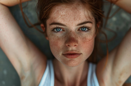 Portrait of a Young Woman with Frecklesの素材