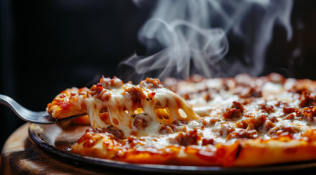 Hot Pizza Slice with Melting Cheeseの素材