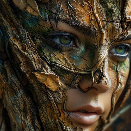 Mystical Forest Creature with Bark-like Skinの素材