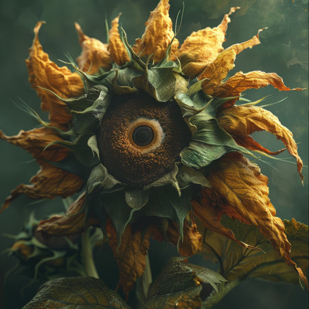 Surreal Sunflower with an Eye Centerの素材