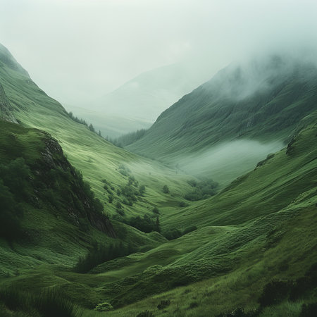 Misty Green Valley Landscapeの素材