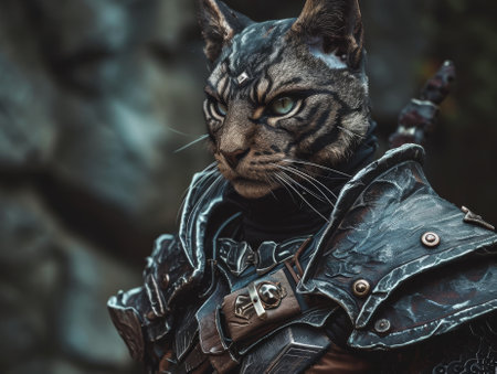 Fantasy Warrior Cat in Armorの素材
