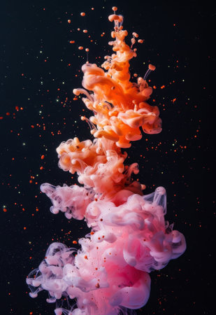 Vibrant Paint Swirls in Waterの素材