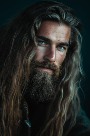 Portrait of a Man with Long Hair and Beardの素材