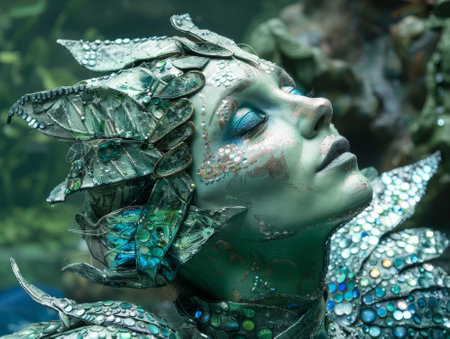 Fantasy Creature with Elaborate Makeup and Costumeの素材