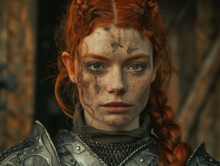 Portrait of a Determined Female Warriorの素材