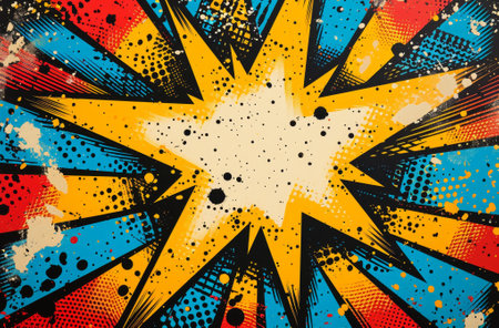 Colorful abstract comic book explosion backgroundの素材