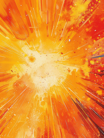 Explosive orange and yellow abstract artの素材