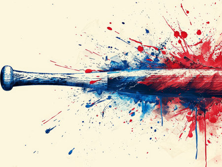 Dynamic Baseball Bat with Explosive Color Splashの素材