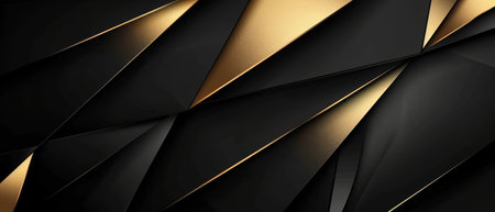 Elegant black and gold geometric designの素材