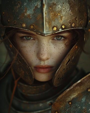 Portrait of a Young Woman in Medieval Armorの素材