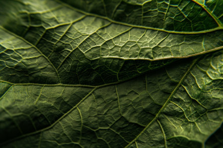 Close-up of Green Leaf Textureの素材