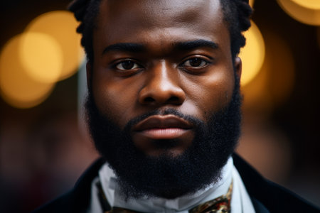 Portrait of a Confident Young Man in Urban Settingの素材