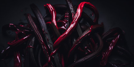 Dark and Moody Close-up of Licorice Candyの素材
