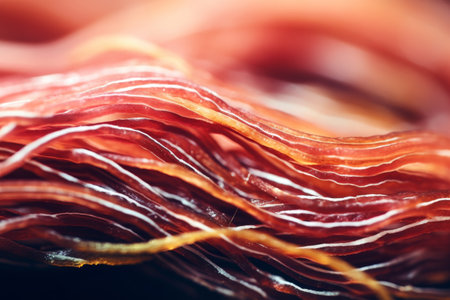 Close-up of Stacked Cured Meat Slicesの素材