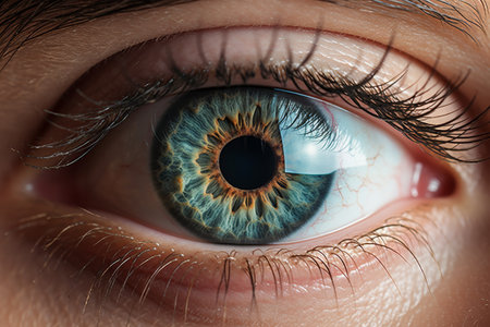 Close-up of a Human Eye with Intricate Detailsの素材
