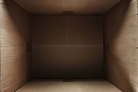 Empty cardboard box interior viewの素材