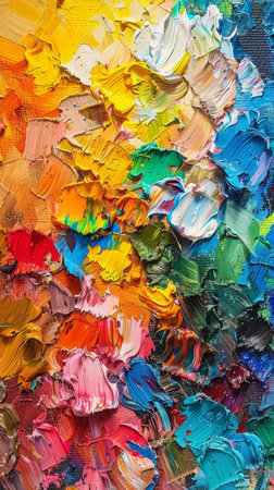 Vibrant Oil Paint Texture on Canvasの素材