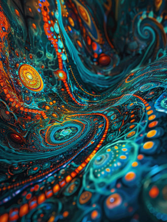 Vibrant Abstract Fractal Artの素材