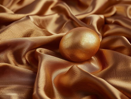Golden Egg on Luxurious Silk Fabricの素材