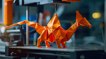 Colorful Origami Paper Art in a Creative Workshop Settingの素材